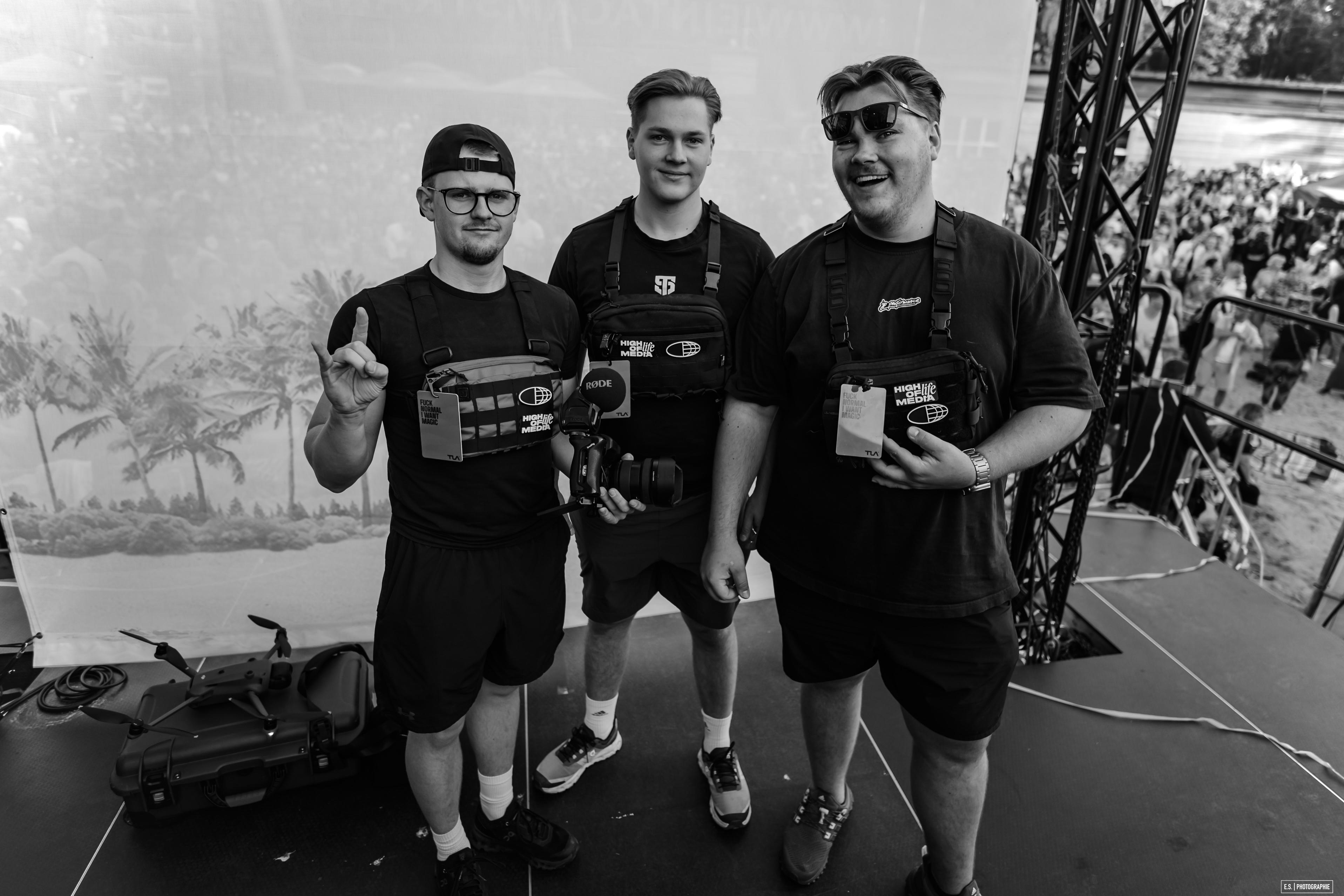 High of Life Media — the three of us on stage with our camera rigs